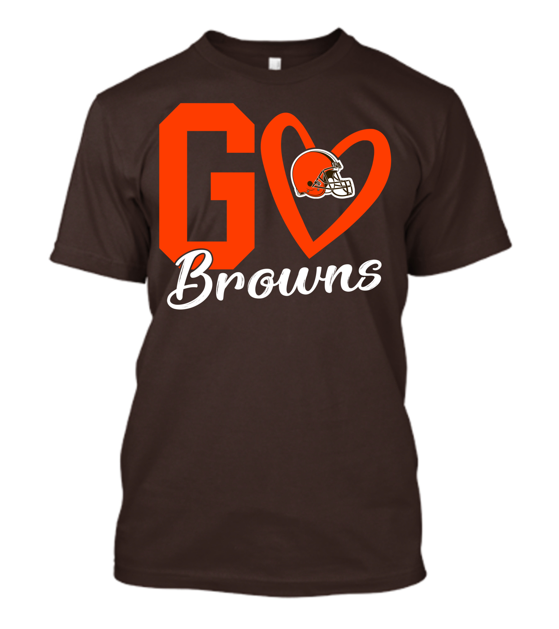 GO Heart Browns Football Helmet T-Shirt