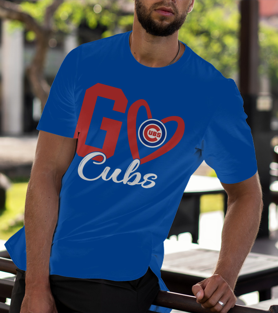 Go Cubs Love Heart With Chicago Cubs T-Shirt