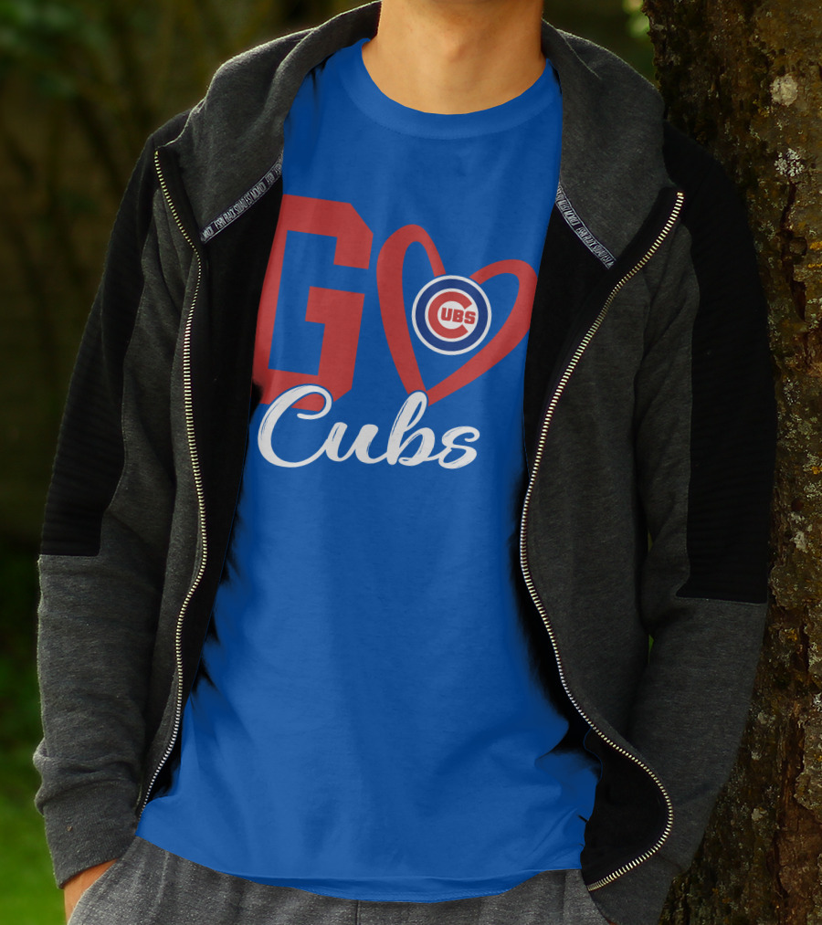 Go Cubs Love Heart With Chicago Cubs T-Shirt