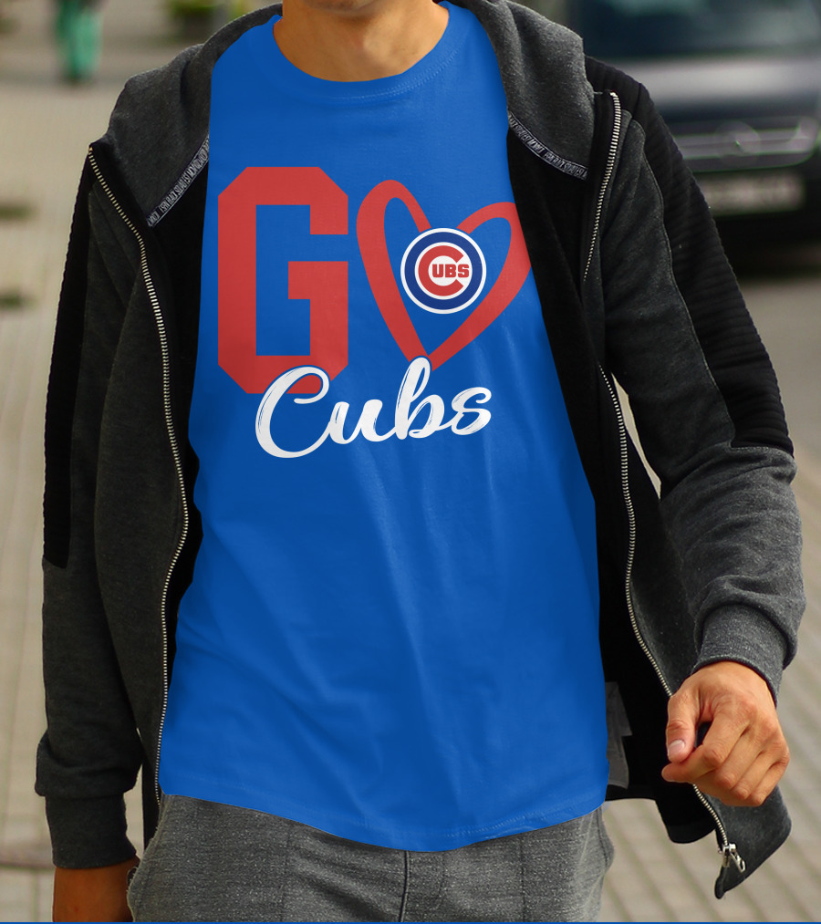 Go Cubs Love Heart With Chicago Cubs T-Shirt