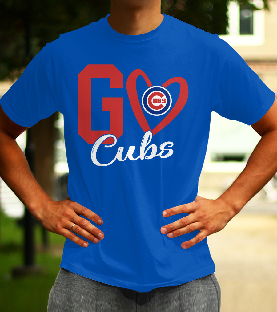 Go Cubs Love Heart With Chicago Cubs T-Shirt