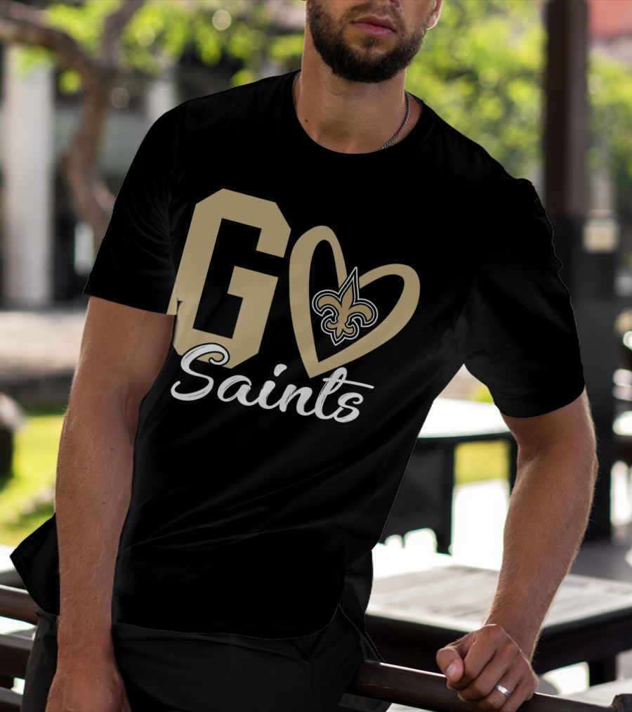 Go Saints Fleur-de-Lis Heart T-Shirt