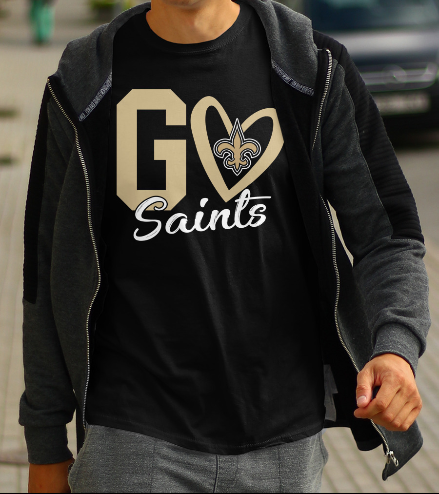 Go Saints Fleur-de-Lis Heart T-Shirt