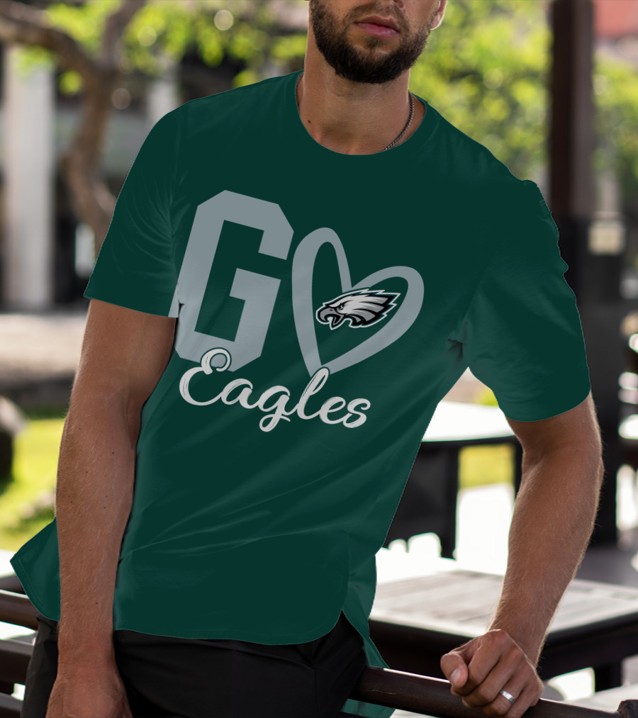 Go Eagles Philadelphia Eagles Logo Heart T-Shirt
