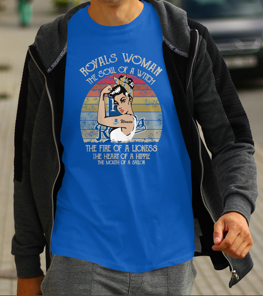 Royals Woman The Soul Of A Witch The Fire Of A Lioness The Heart Of A Hippie The Mouth Of A Sailor Retro Bandana Rockabilly Style T-Shirt