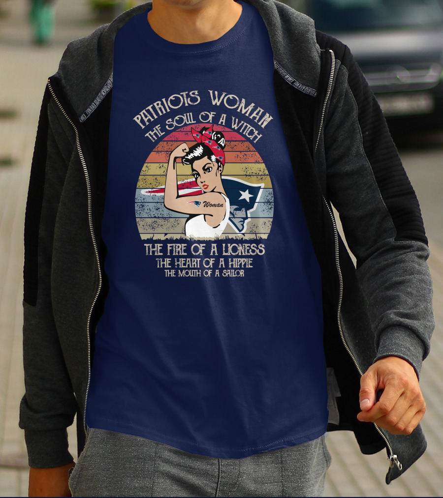 Patriots Woman The Soul Of A Witch The Fire Of A Lioness The Heart Of A Hippie The Mouth Of A Sailor T-Shirt