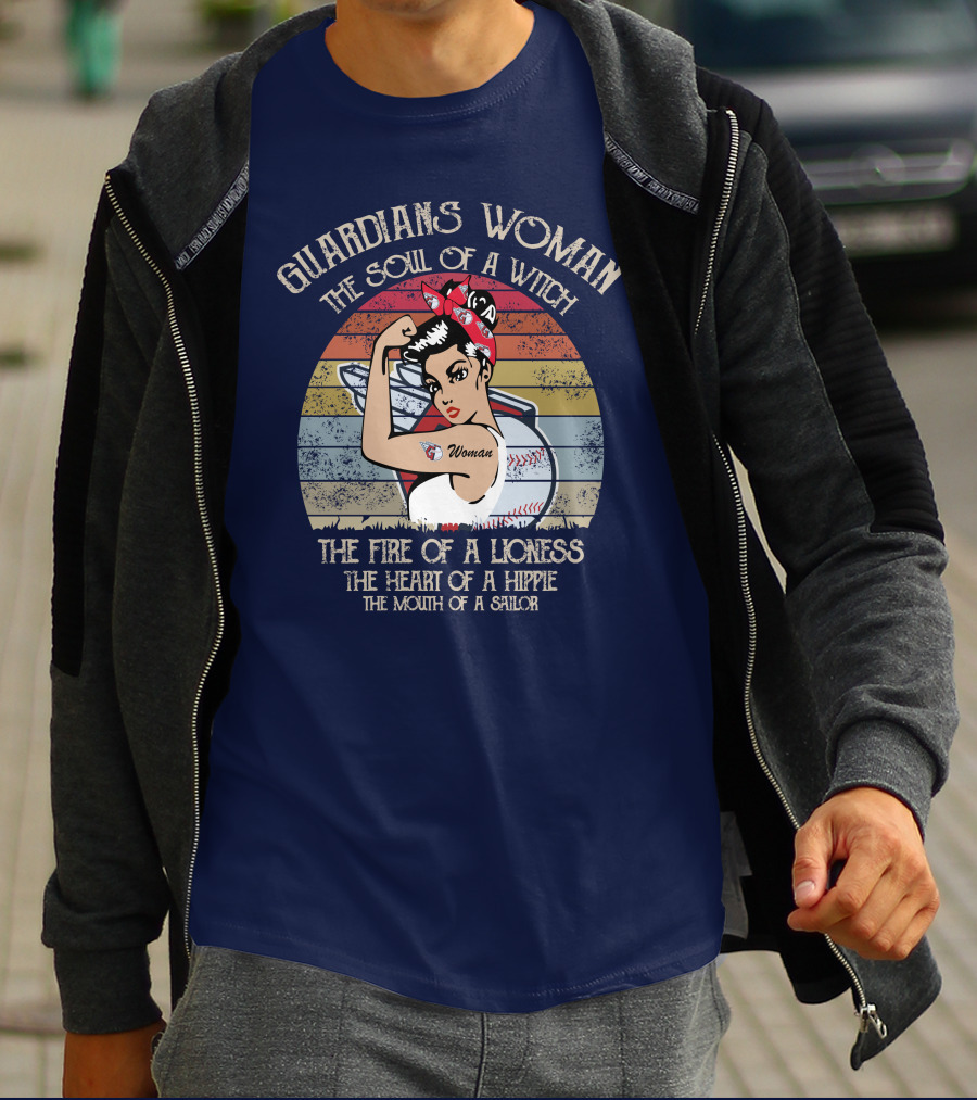 Guardians Woman The Soul Of A Witch The Fire Of A Lioness The Heart Of A Hippie The Mouth Of A Sailor T-Shirt