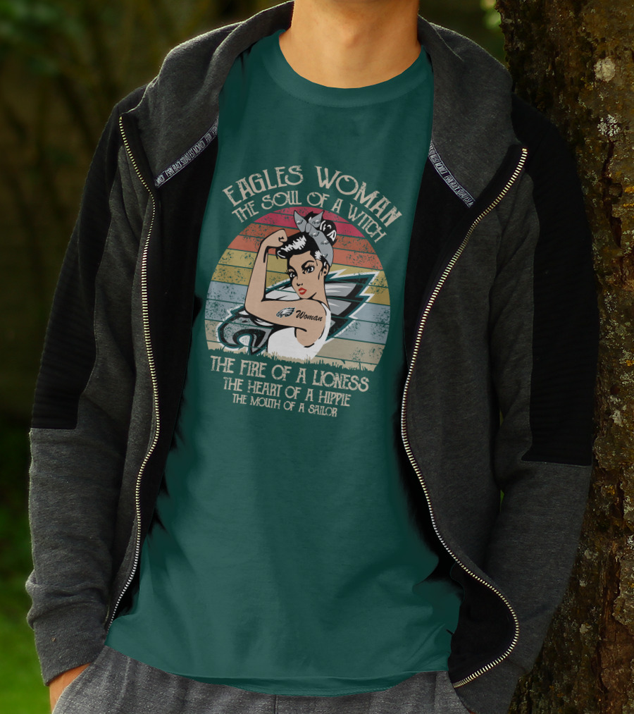 Eagles Woman The Soul Of A Witch The Fire Of A Lioness The Heart Of A Hippie The Mouth Of A Sailor T-Shirt