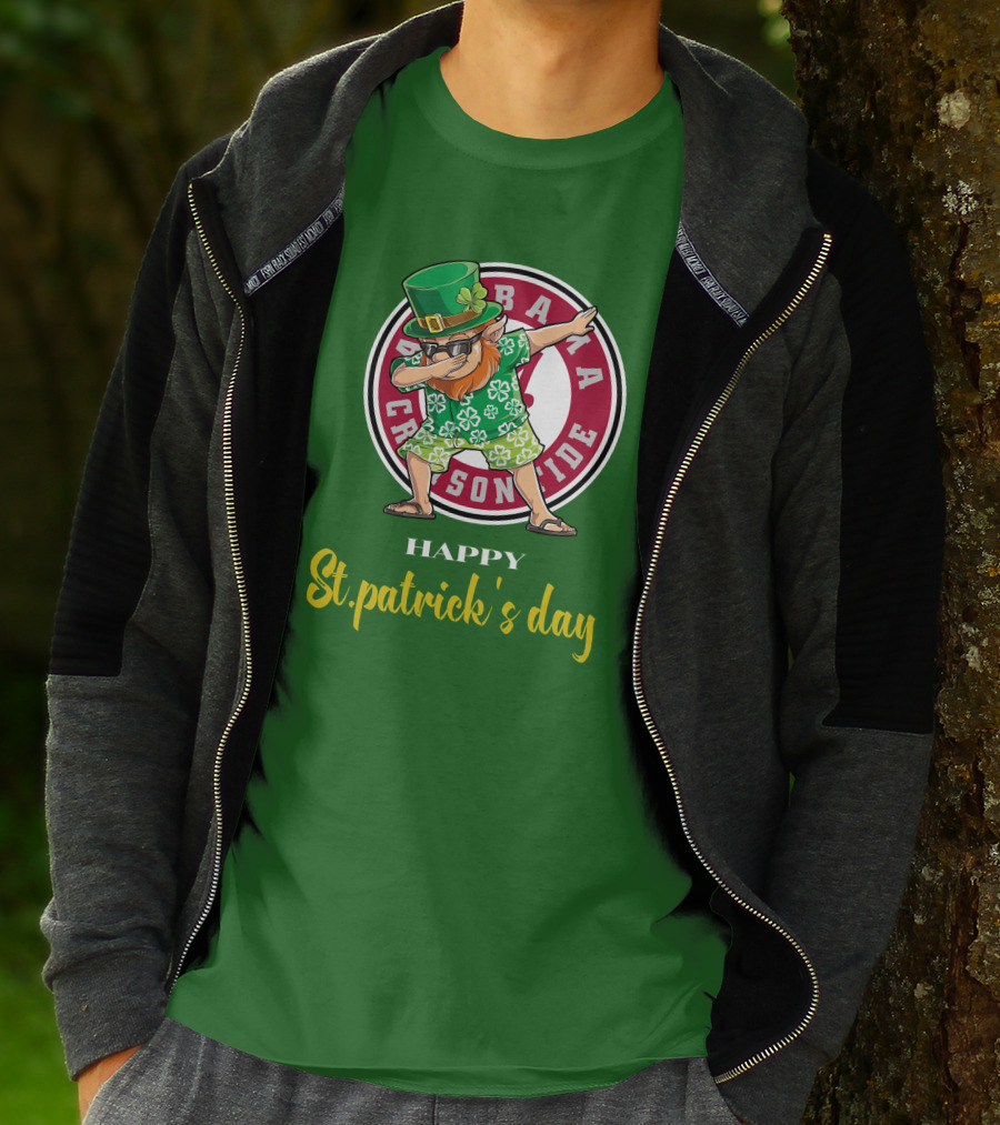 Alabama Crimson Tide St Patrick's Day Happy Dabbing Leprechaun T-Shirt