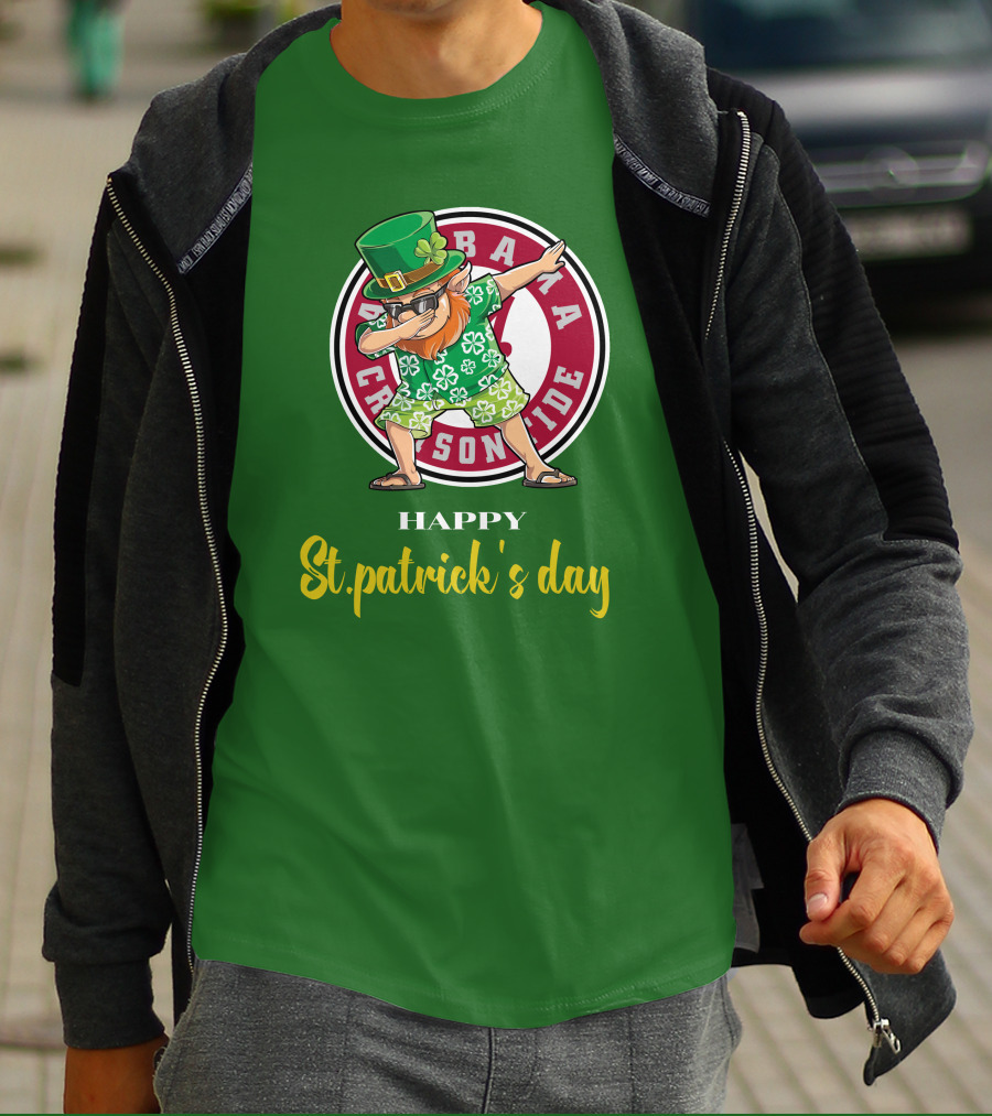 Alabama Crimson Tide St Patrick's Day Happy Dabbing Leprechaun T-Shirt
