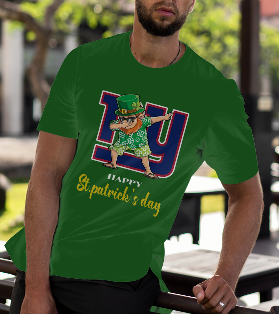 Happy St. Patrick's Day New York Giants Dabbing Leprechaun T-Shirt