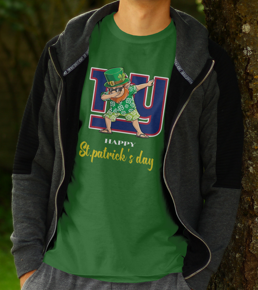 Happy St. Patrick's Day New York Giants Dabbing Leprechaun T-Shirt