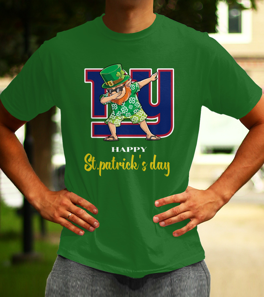 Happy St. Patrick's Day New York Giants Dabbing Leprechaun T-Shirt