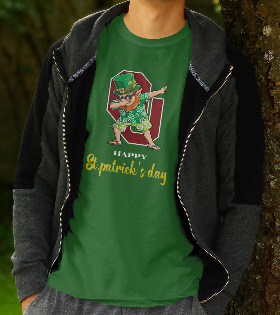 Happy St. Patrick's Day Oklahoma Sooners Dabbing Leprechaun T-Shirt