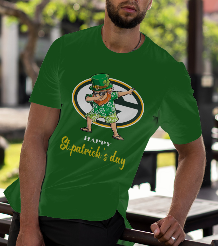 Green Bay Packers Happy St. Patrick's Day Dabbing Leprechaun T-Shirt