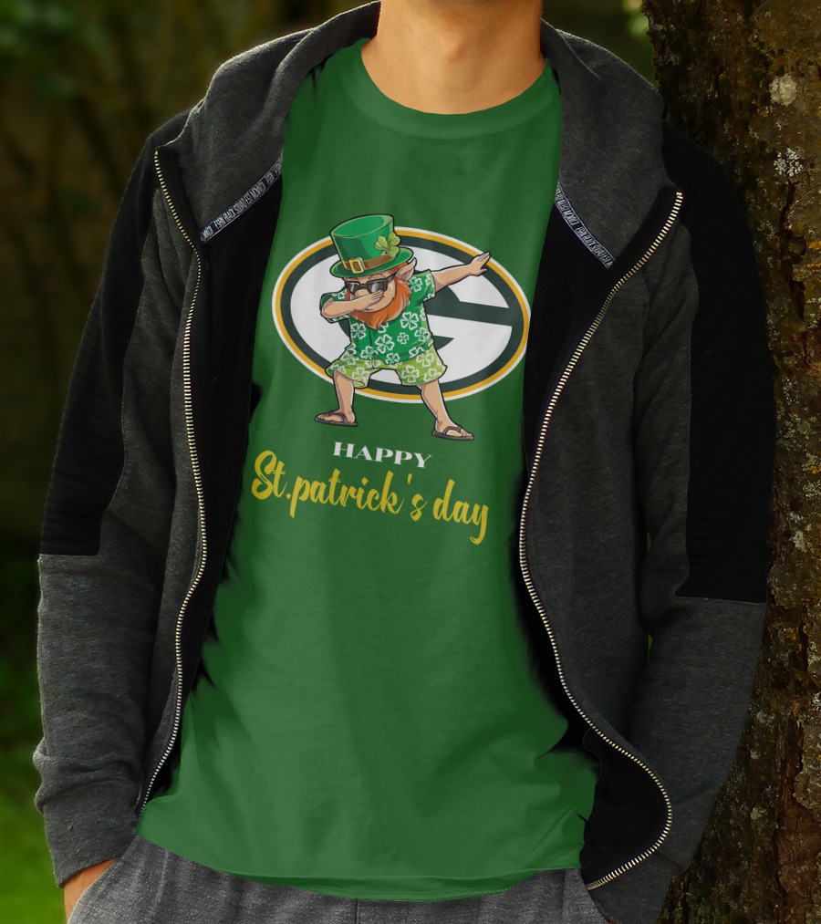 Green Bay Packers Happy St. Patrick's Day Dabbing Leprechaun T-Shirt