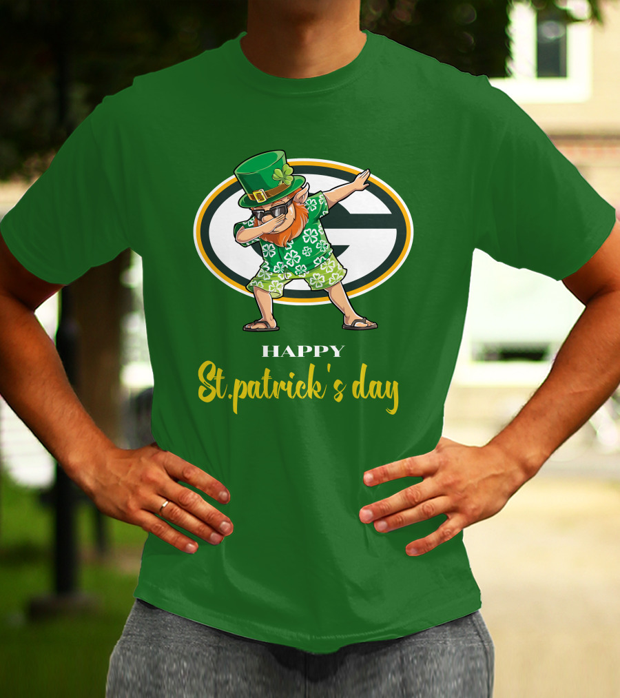 Green Bay Packers Happy St. Patrick's Day Dabbing Leprechaun T-Shirt