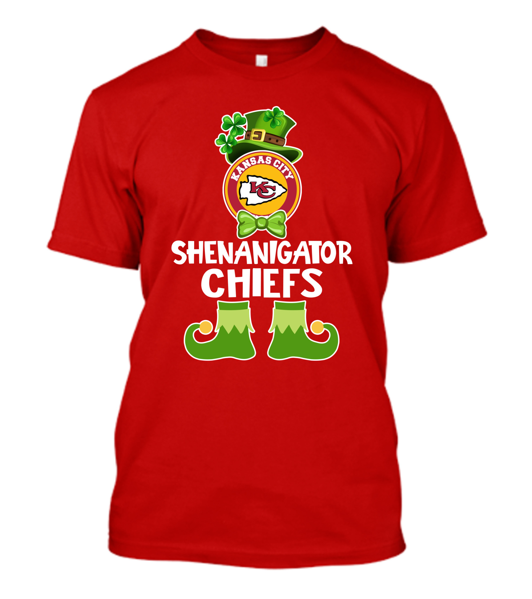 Kansas City Chiefs Shenanigator Leprechaun St. Patrick's Day Fun T-Shirt