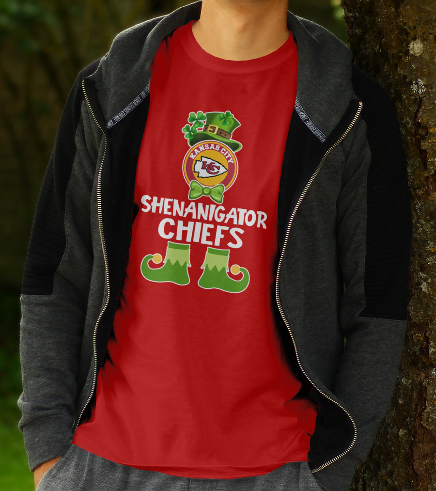 Kansas City Chiefs Shenanigator Leprechaun St. Patrick's Day Fun T-Shirt
