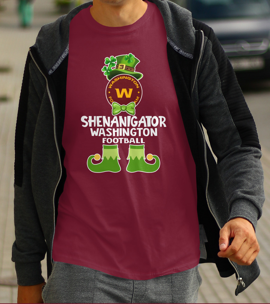 Shenanigator Washington Football Fun Leprechaun St. Patrick's Day T-Shirt