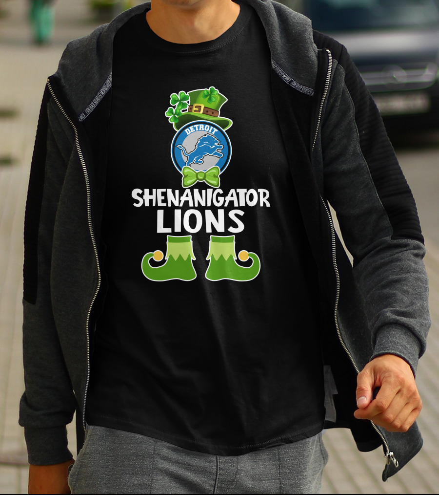 Detroit Shenanigator Leprechaun Lions St. Patrick's Day T-Shirt