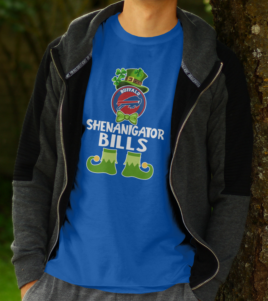 Shenanigator Buffalo Bills Funny Leprechaun St. Patrick's Day T-Shirt