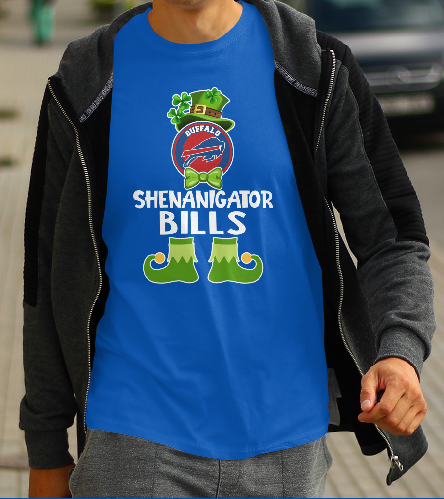 Shenanigator Buffalo Bills Funny Leprechaun St. Patrick's Day T-Shirt