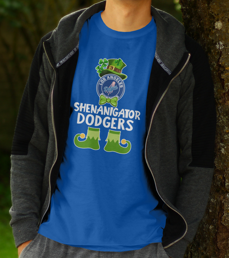 Los Angeles Dodgers Funny Leprechaun Shenanigator St. Patrick's Day T-Shirt