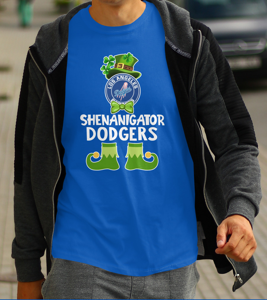 Los Angeles Dodgers Funny Leprechaun Shenanigator St. Patrick's Day T-Shirt