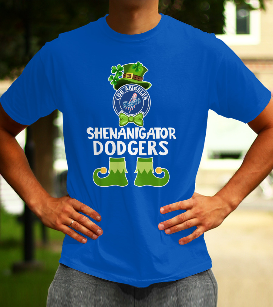 Los Angeles Dodgers Funny Leprechaun Shenanigator St. Patrick's Day T-Shirt