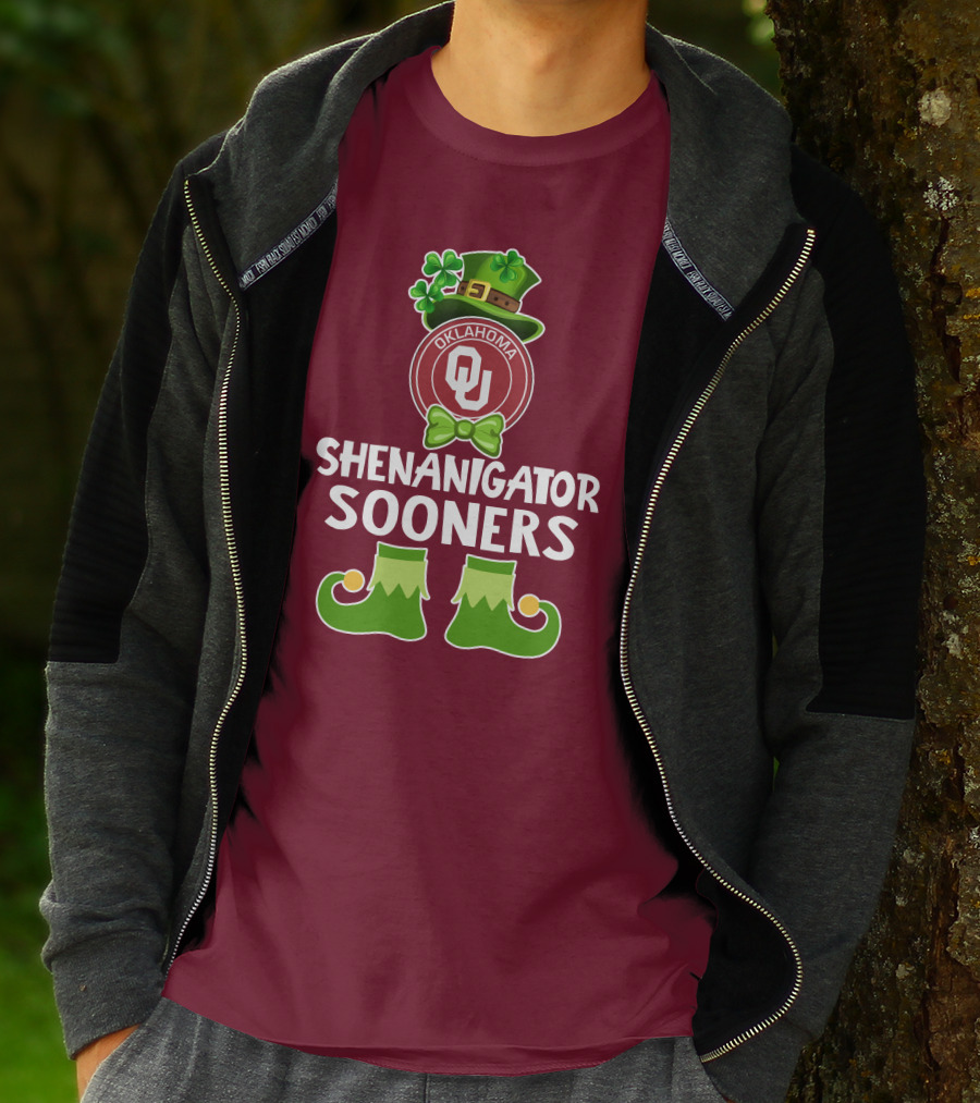 Shenanigator Oklahoma Sooners Funny Leprechaun St. Patrick's Day T-Shirt