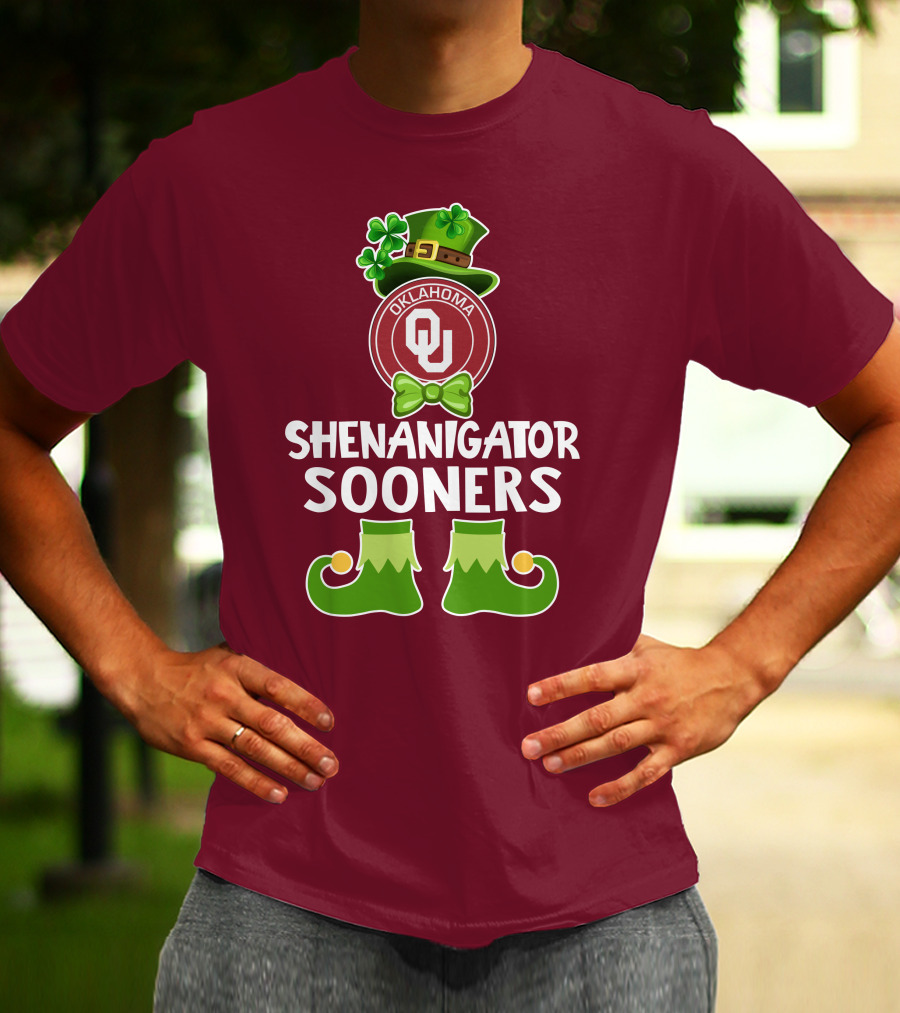 Shenanigator Oklahoma Sooners Funny Leprechaun St. Patrick's Day T-Shirt