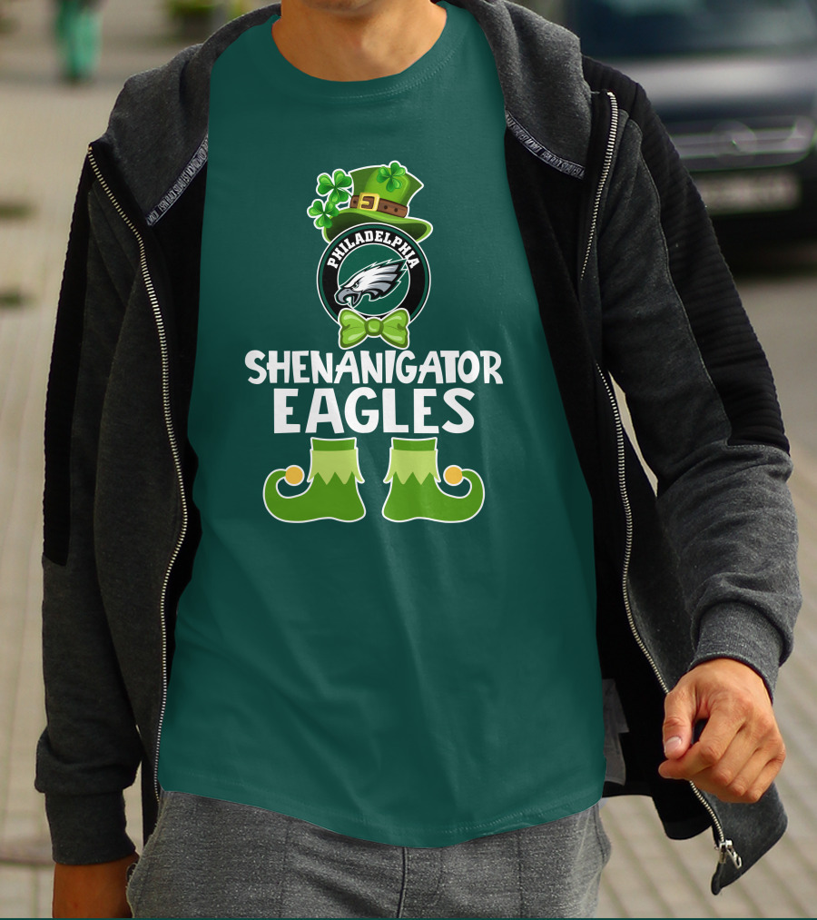 Philadelphia Eagles Shenanigator St. Patrick's Day Funny Leprechaun T-Shirt