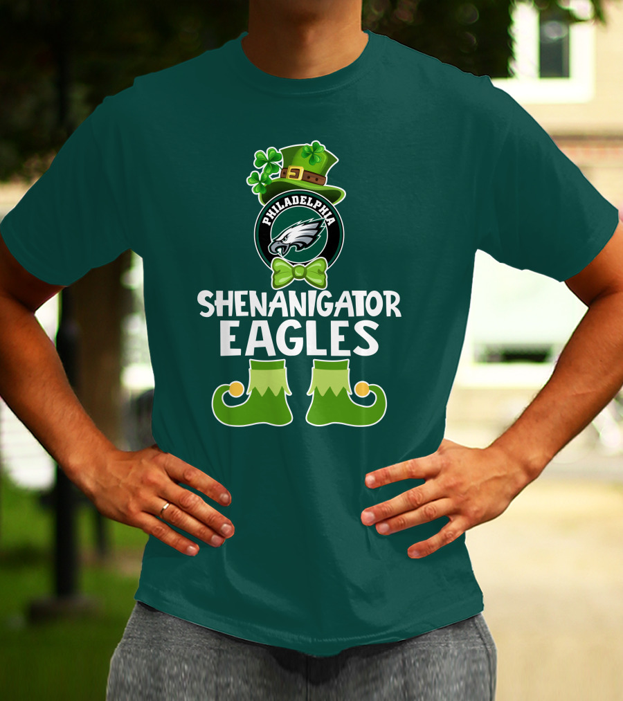 Philadelphia Eagles Shenanigator St. Patrick's Day Funny Leprechaun T-Shirt