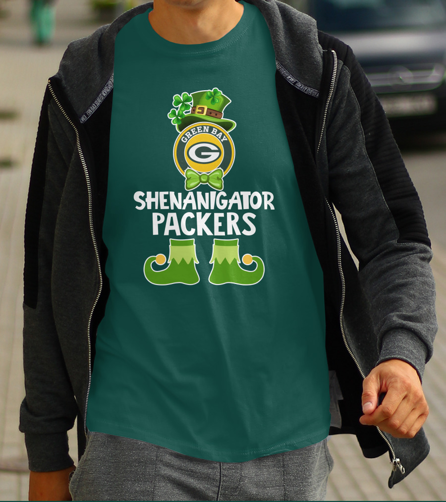 Green Bay Packers Shenanigator Funny Leprechaun St. Patrick's Day T-Shirt