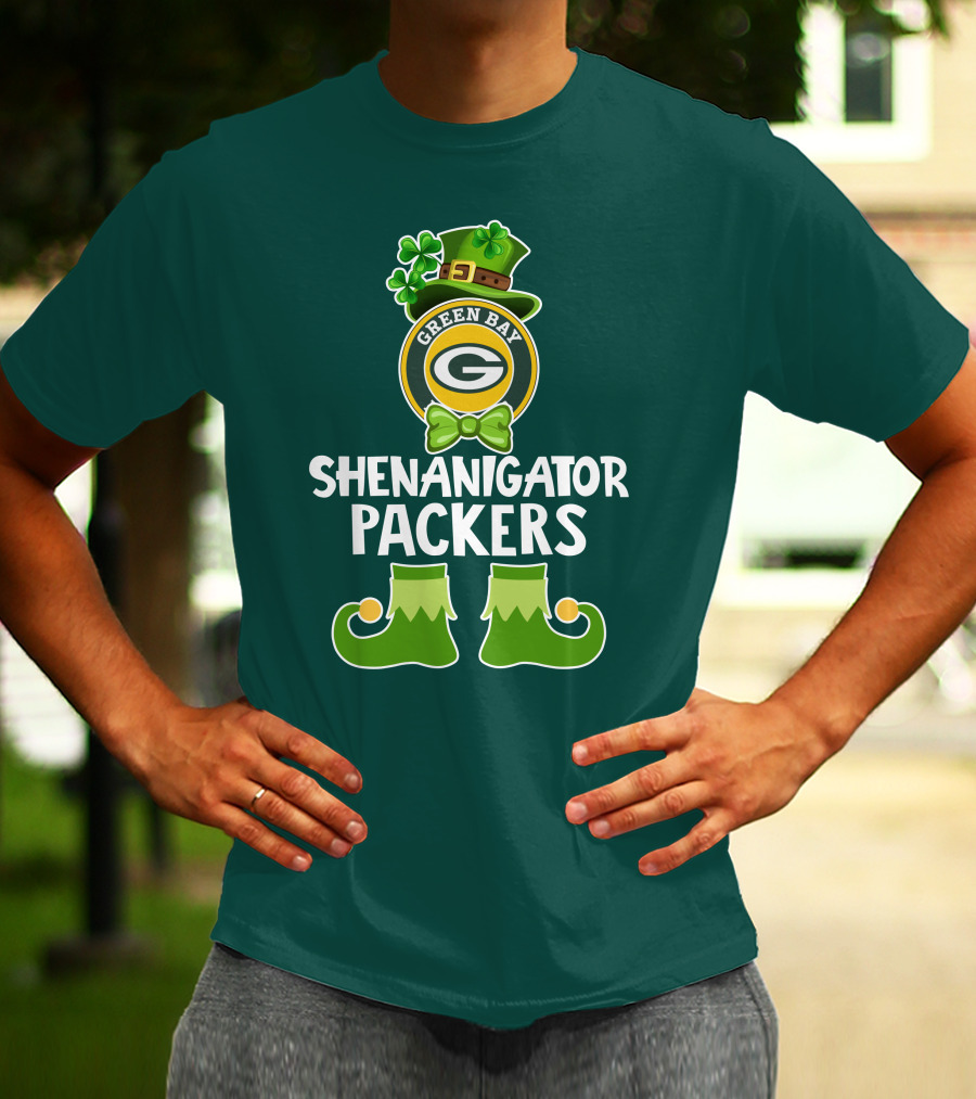 Green Bay Packers Shenanigator Funny Leprechaun St. Patrick's Day T-Shirt