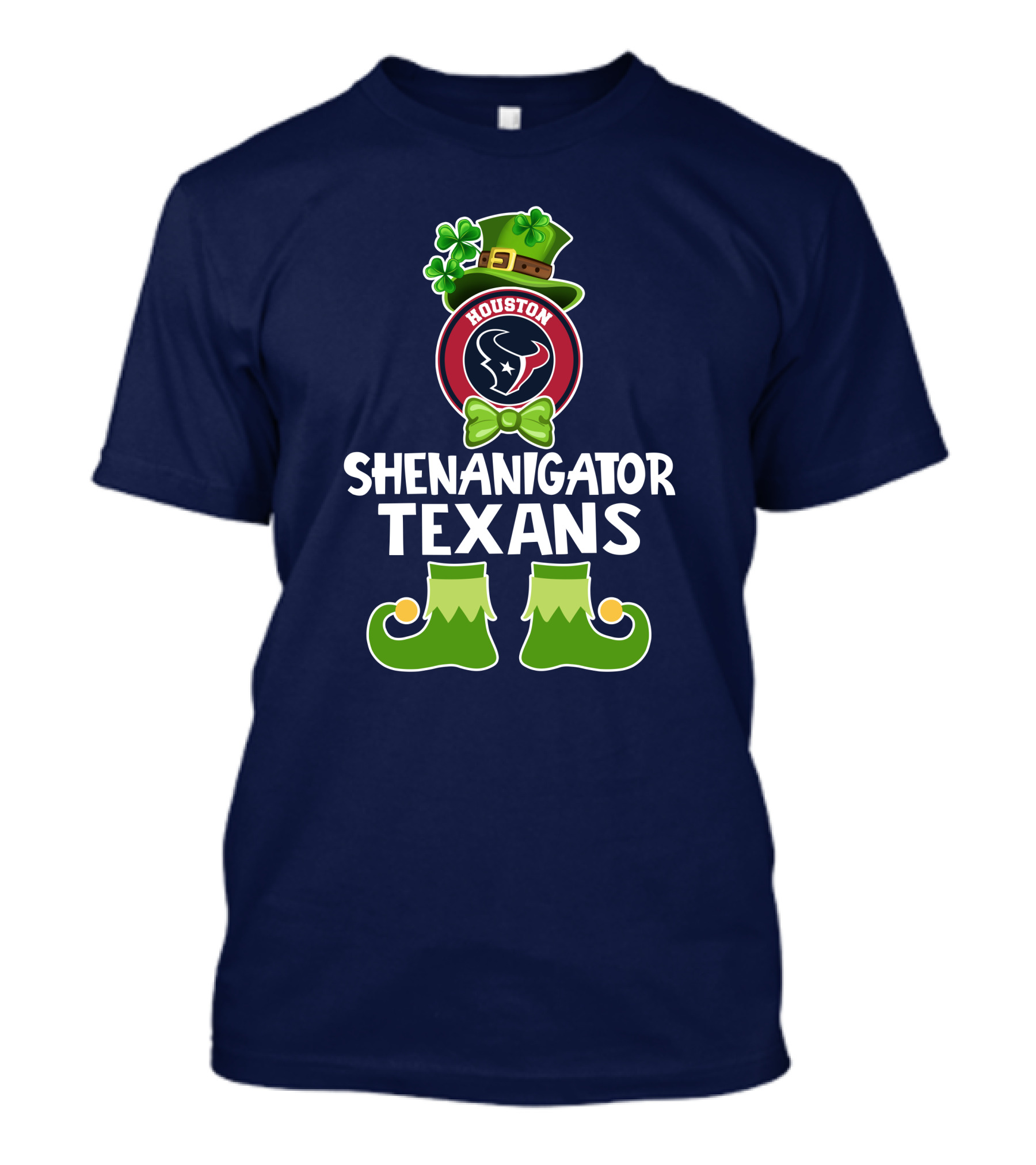 Shenanigator Houston Texans Leprechaun St. Patrick's Day T-Shirt
