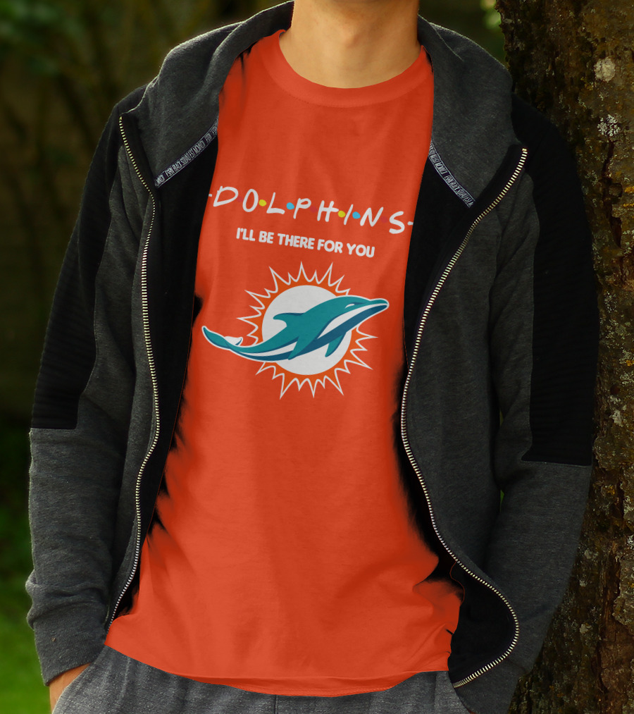 Dolphins I'll Be There For You Logo Friends Style Miami Dolphins T-Shirt
