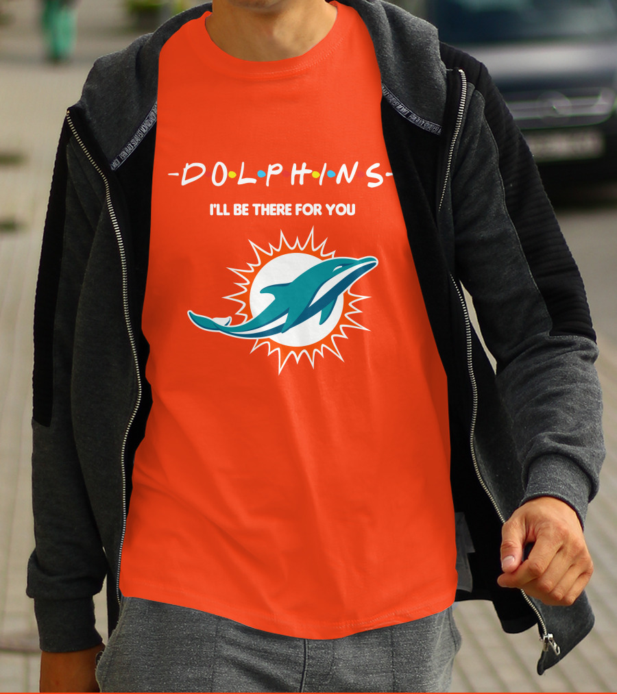 Dolphins I'll Be There For You Logo Friends Style Miami Dolphins T-Shirt