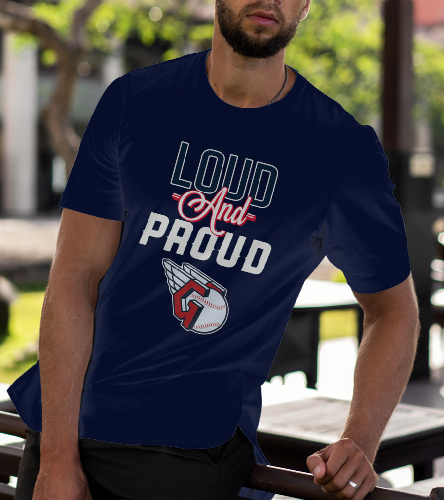 Loud And Proud Cleveland Guardians Winged Baseball T-Shirt