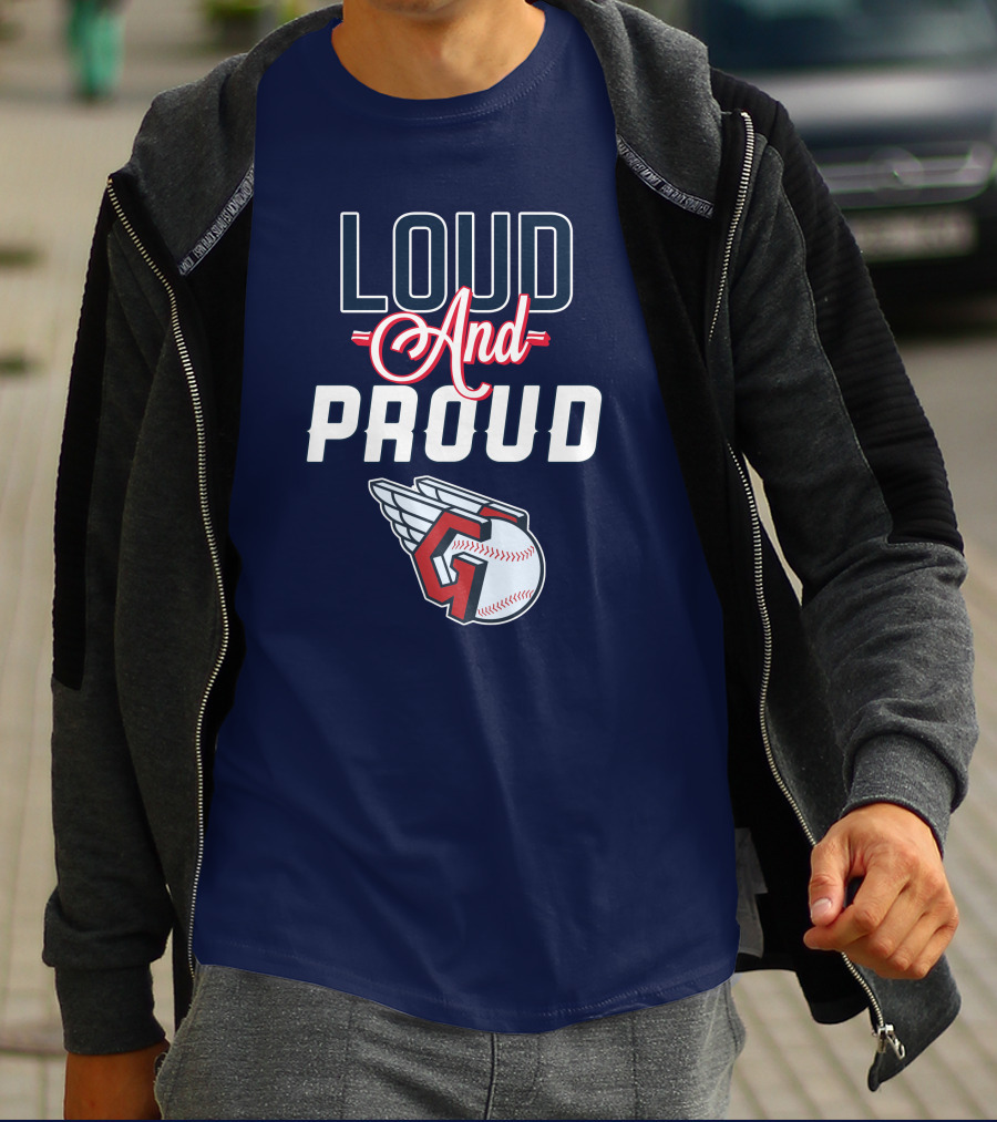 Loud And Proud Cleveland Guardians Winged Baseball T-Shirt