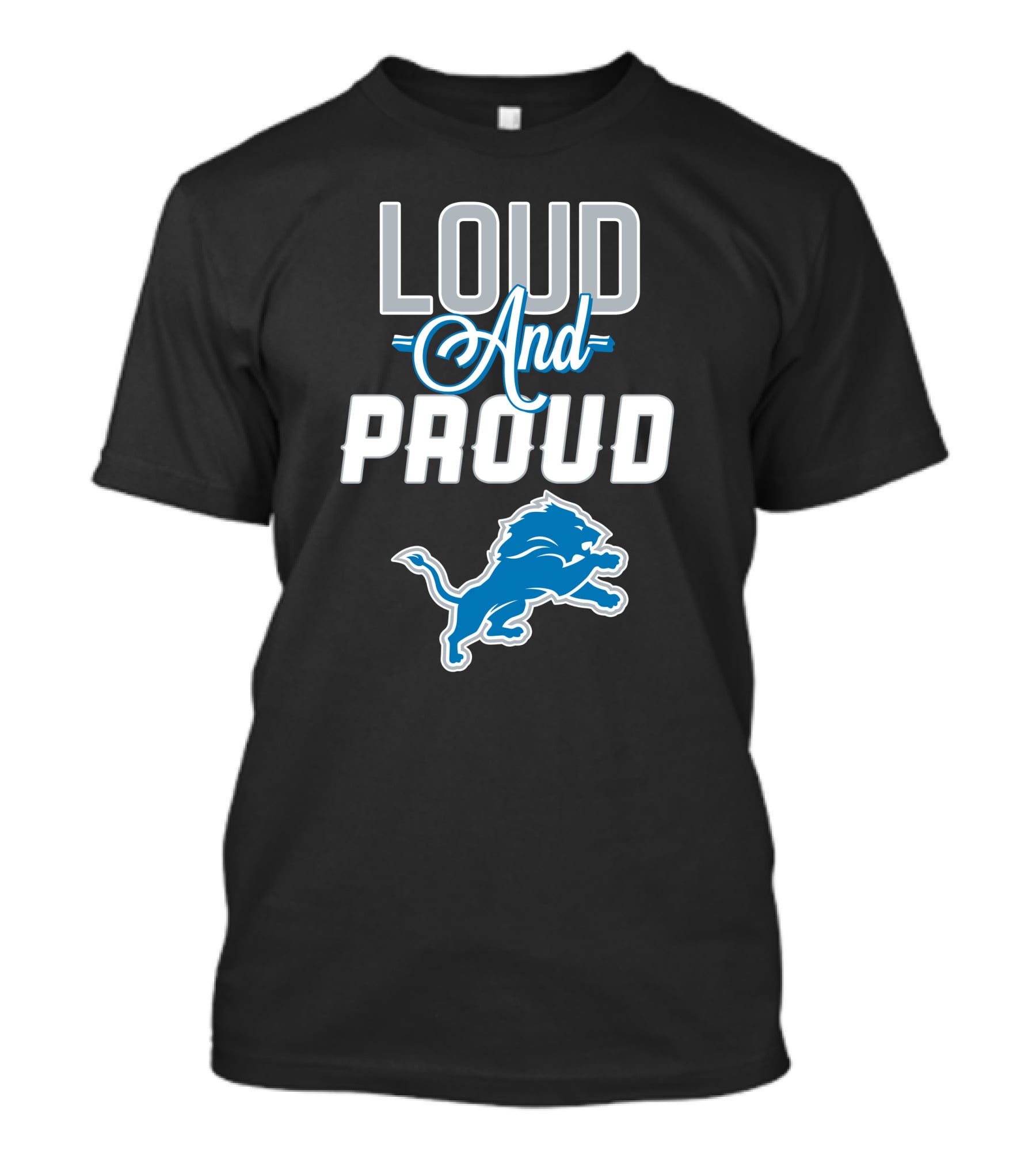 Detroit Lions Loud And Proud With Iconic Blue Lion T-Shirt