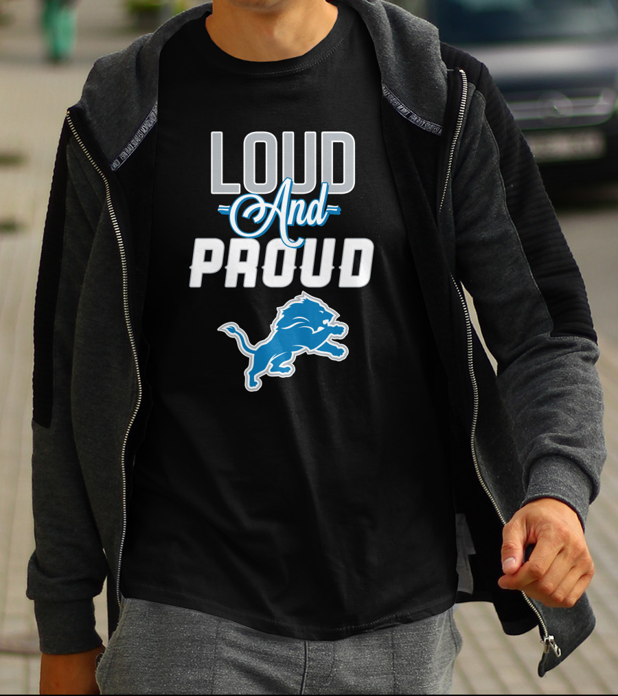Detroit Lions Loud And Proud With Iconic Blue Lion T-Shirt