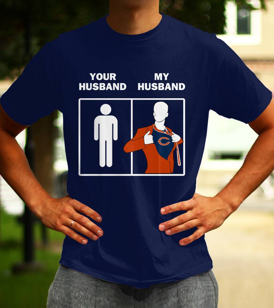 Chicago Bears My Husband Superman Logo Parody Your Husband T-Shirt