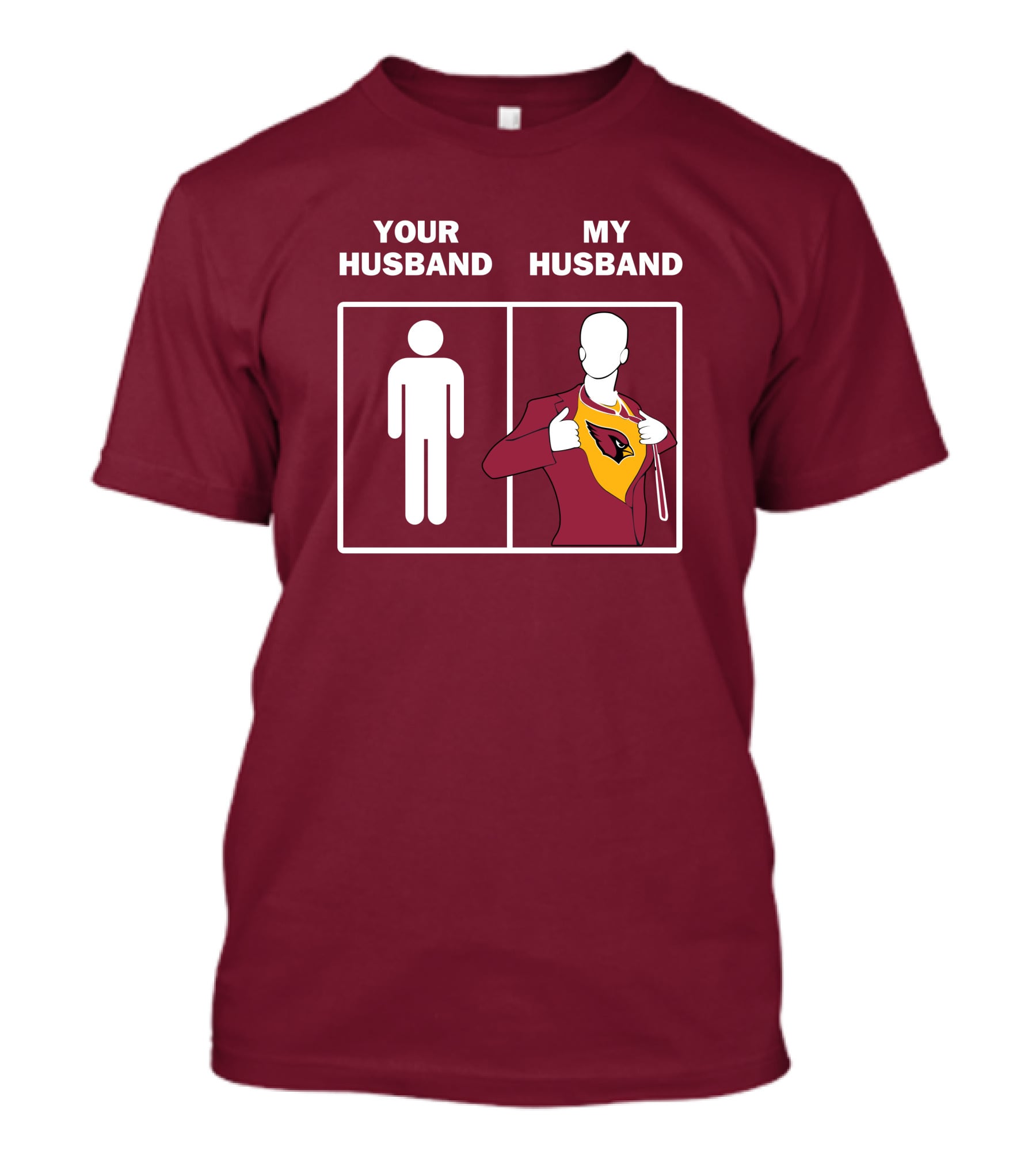 Arizona Cardinals Your Husband My Husband Fan Superhero T-Shirt