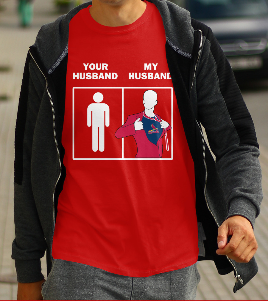 Your Husband My Husband St Louis Cardinals Fan Logo Superman T-Shirt