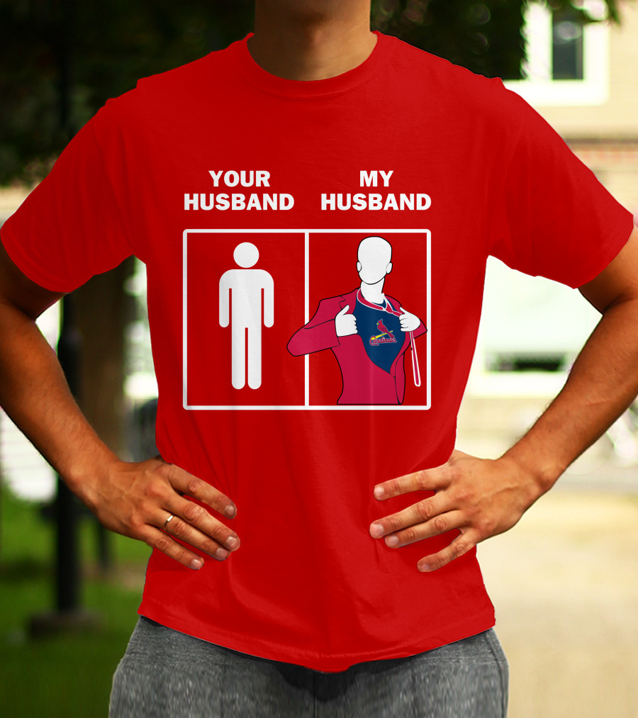 Your Husband My Husband St Louis Cardinals Fan Logo Superman T-Shirt