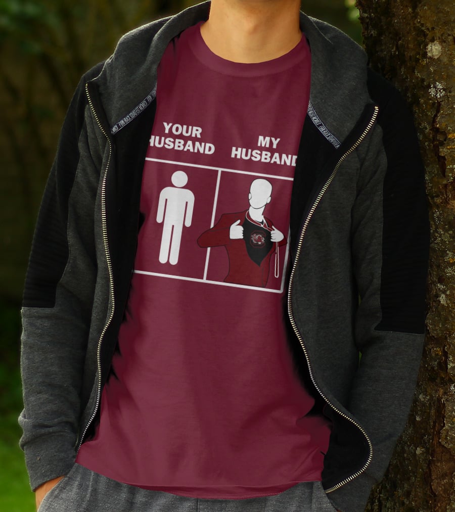 South Carolina Gamecocks Your Husband My Husband Sports Fan Comparison T-Shirt