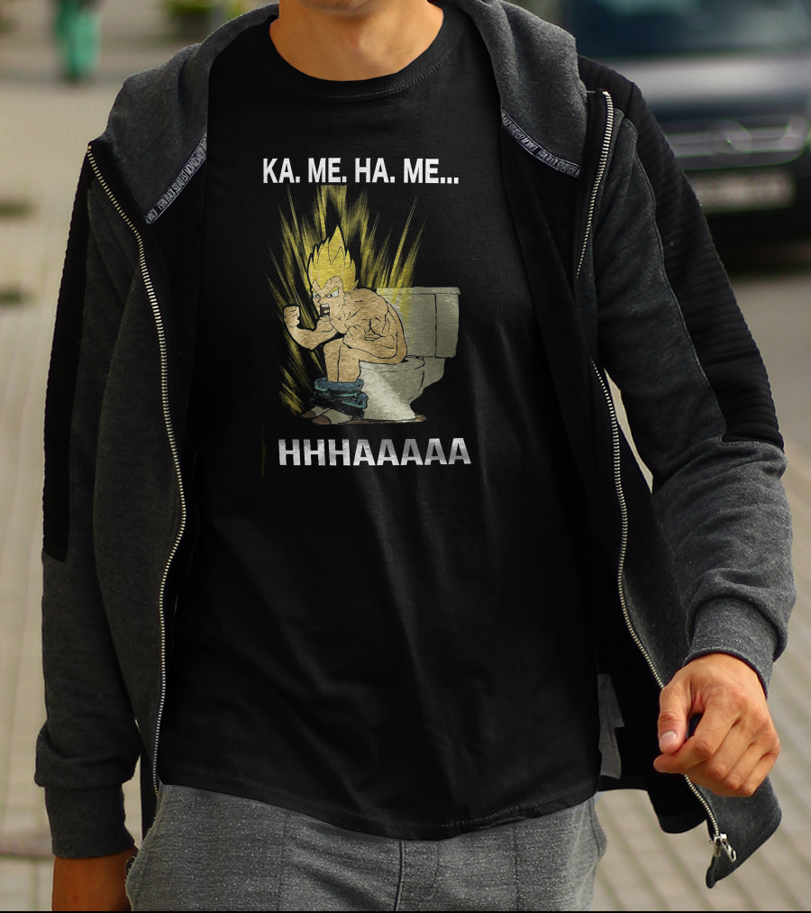KA ME HA ME HHHAAAAA Funny Son Goku Toilet Scene T-Shirt
