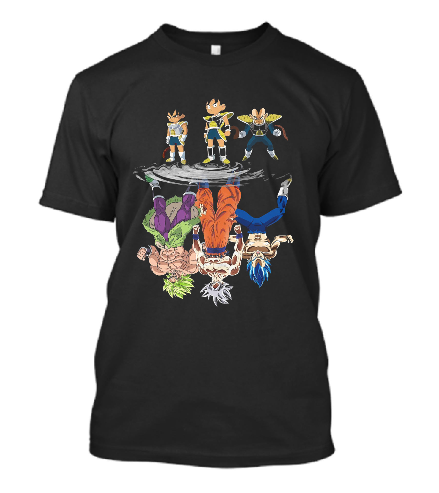Dragonball Z Saiyan Warriors And Super Saiyan Reflections T-Shirt